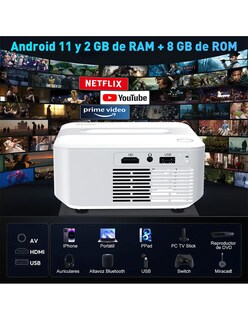 Foto 8 | Foto 8 | Mini Proyector Inteligente X6 Blanco + Bocina Jbl Go 4 Plata Petukita Box