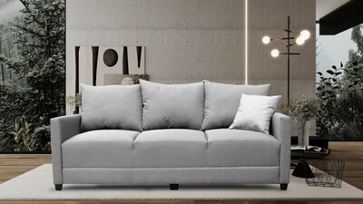 Foto 2 | Foto 2 | Sofá El Bazar Store Atlanta Lino Gris Plata 3 Plazas Modular Moderno