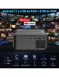 Foto 6 | Foto 6 | Combo Mini Proyector Profesional X6 + Bocina Go 4 Waterproof Azul Petukita Box