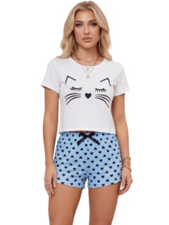 Foto 1 | Foto 1 | Pijama de mujer de dos piezas Generica Diseño unico Set Playera Y Short