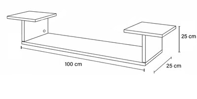 Foto 6 | Foto 6 | Repisa Flotante 100 Cm Negro