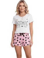 Pijama de mujer de dos piezas Generica Diseño unico Set Playera Y Short