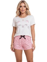 Pijama de mujer de dos piezas Generica Diseño unico Set Playera Y Short