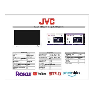 Foto 3 | Foto 3 | Pantalla JVC SI55UR color Negro 55 Pulgadas Led Roku TV 4K Ultra HD