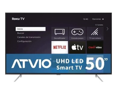 Foto 1 | Foto 1 | Pantalla Atvio 50 Uhd Smart Tv Led Atv-50uhdr Roku Tv