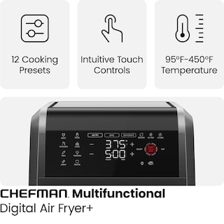 Foto 3 | Foto 3 | Horno Freidora de Aire Chefman 11.3 l 12 Funciones Predeterminadas Negro