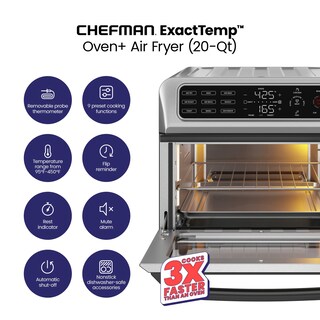 Foto 2 | Foto 2 | Horno Tostador Air Fryer Chefman 20qt de Acero Inoxidable 12 en 1 - Venta Internacional