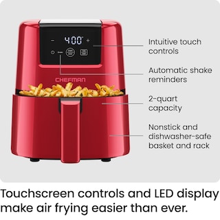 Foto 3 | Foto 3 | Air Fryer Chefman Digital Compacta 2 Litros Roja - Venta Internacional