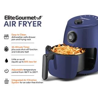 Foto 2 | Foto 2 | Air Fryer Elite Gourmet Eaf-0201bg# Personal 2,1 L 1000 W Azul Gris - Venta Internacional.