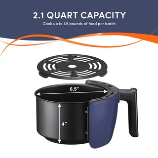 Foto 3 | Foto 3 | Air Fryer Elite Gourmet Eaf-0201bg# Personal 2,1 L 1000 W Azul Gris - Venta Internacional.