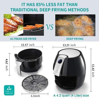 Foto 7 | Foto 7 | Horno Eléctrico Air Fryer Ultrean De 4.2 L 1500 W Negro - Venta Internacional.