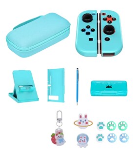 Foto 1 | Foto 1 | Kit de Accesorios para Nintendo Switch Funda Estuche 18 piezas Azul