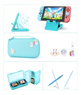 Foto 2 | Foto 2 | Kit de Accesorios para Nintendo Switch Funda Estuche 18 piezas Azul