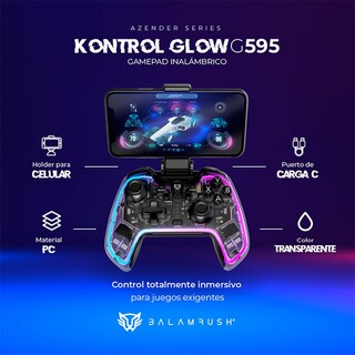 Foto 5 | Foto 5 | Gamepad Balam Rush Kontrol Glow G595 RGB Inalámbrico PC Android Ps3 Ps4 Br-936910 color Negro