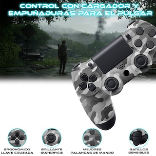Foto 5 | Foto 5 | Control Inalámbrico para Ps4 Store Cline Camuflaje Gris