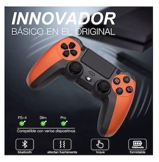 Foto 2 | Foto 2 | Control Inalámbrico Mando Compatible Con Para Play Station 4 Naranja Negro