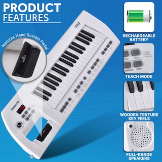 Foto 7 | Foto 7 | Piano Eléctrico Pyle Pkbrd37wt De 37 Teclas Con Altavoces Y Micrófono, Color Blanco - Venta Internacional.