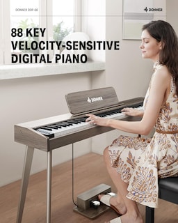 Foto 2 | Foto 2 | Piano Digital Donner Ddp-60 De 88 Teclas Para Principiantes Con Soporte Gris - Venta Internacional.