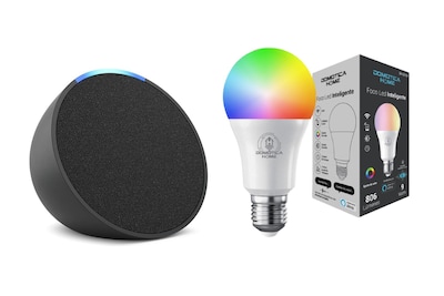 Foto 1 | Foto 1 | Kit Alexa Echo Pop Negro  + Foco Led  Inteligente 9w Certificado (1 Pk)