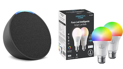 Foto 1 | Foto 1 | Kit Alexa Echo Pop Negro  + Foco Led  Inteligente 9w Certificado (2 Pk)