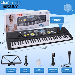 Foto 7 | Foto 7 | Teclado Eléctrico Pyle Pkbrd6112 61 Teclas Con Micrófono - Venta Internacional.
