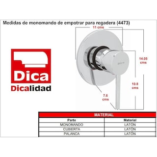 Foto 2 | Foto 2 | Monomando Dica 4473.9 de Empotrar para Regadera