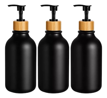 Foto 1 | Foto 1 | Juegos De Baño 3 Dispensador De Jabon De Shampoo Bambu 500 Ml Negro