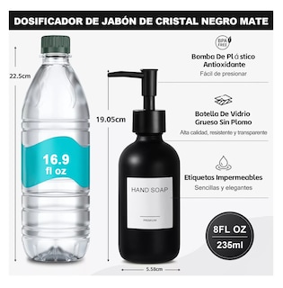 Foto 2 | Foto 2 | Dispensador De Jabon Liquido 4 Kit De Baño Y Cocina Negro