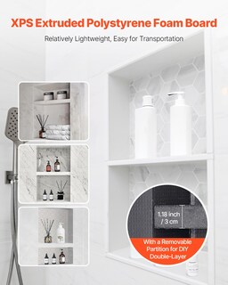 Foto 3 | Foto 3 | Hornacina De Ducha Vevor, 16 X 28 X 10 Cm, Empotrada En La Pared, Negra, Impermeable - Venta Internacional.