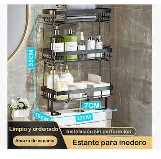 Foto 4 | Foto 4 | Estante Organizador Para Baño Sobre El Inodoro De 3 Niveles