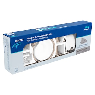 Foto 4 | Foto 4 | Juego de 6 Accesorios para Baño Foset Aqa-4003n color Plata Chapetón Ovalado