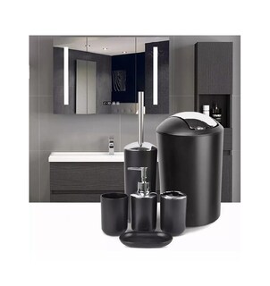 Foto 4 | Foto 4 | Juego de Accesorios de Baño Belug Negro 6 Piezas