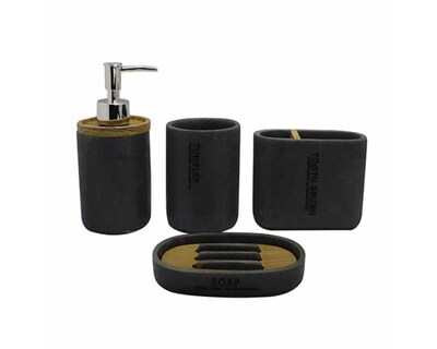 Foto 1 | Foto 1 | Set De Accesorios De Baño 4 Piezas De Poliresina, Color Negro