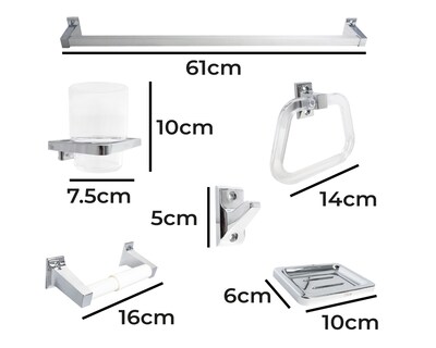 Foto 5 | Foto 5 | Juego de Accesorios para Baño Dica 4200ts 6 Piezas Cromado Lujo