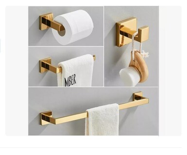 Foto 3 | Foto 3 | Juego de Accesorios de Baño Xtellar Dorado 4 Piezas