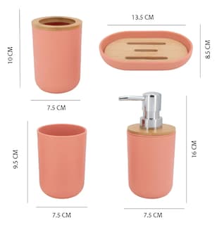 Foto 2 | Foto 2 | Accesorios De Baño Set De 4 Piezas Xtellar Coral Powon