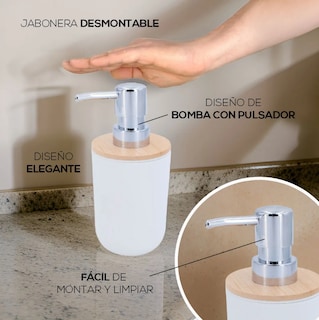 Foto 4 | Foto 4 | Accesorios De Baño Xtellar De 4 Piezas Con Detalles De Bambú Color Vino
