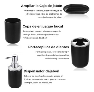 Foto 3 | Foto 3 | Conjunto Xtellar De Accesorios De Baño De 6 Piezas Color Negro