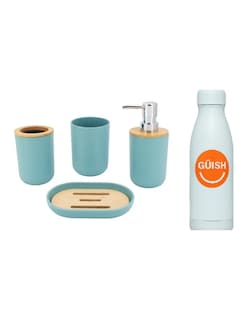 Foto 1 | Foto 1 | Accesorios De Baño Set De 4 Piezas Color Azul + Gratis Termo Güish De Regalo
