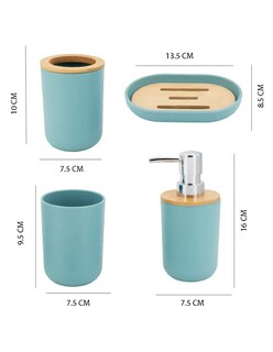 Foto 3 | Foto 3 | Accesorios De Baño Set De 4 Piezas Color Azul + Gratis Termo Güish De Regalo