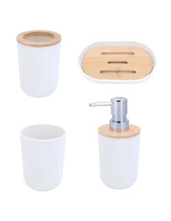 Foto 2 | Foto 2 | Accesorios De Baño Set De 4 Piezas Blanco + Gratis Termo Güish De Regalo