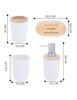 Foto 3 | Foto 3 | Accesorios De Baño Set De 4 Piezas Blanco + Gratis Termo Güish De Regalo