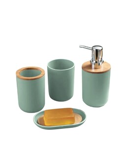 Foto 4 | Foto 4 | Accesorios De Baño Set De 4 Piezas Color Pistache + Gratis Termo Güish De Regalo