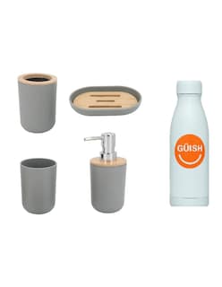 Foto 1 | Foto 1 | Accesorios De Baño Set De 4 Piezas Color Gris + Gratis Termo Güish De Regalo