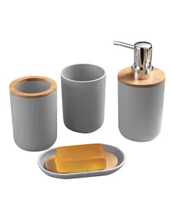 Foto 4 | Foto 4 | Accesorios De Baño Set De 4 Piezas Color Gris + Gratis Termo Güish De Regalo