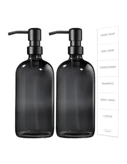 Foto 3 | Foto 3 | Dispensador De Jabon 2 Kit Vidrio Gris Oscuro + Gratis Termo Güish De Regalo