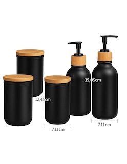 Foto 3 | Foto 3 | Juego De Dispensadores Para Baño 5 Pzs Negro + Gratis Termo Güish De Regalo