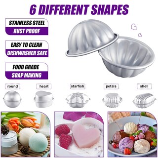 Foto 2 | Foto 2 | Moldes Para Bombas De Baño, 12 Unidades, 6 Formas, Metal, Manualidades - Venta Internacional.
