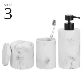 Foto 2 | Foto 2 | Juego De 3 Accesorios Para Tocador De Baño Y Encimera Con Diseño En M - Venta Internacional.