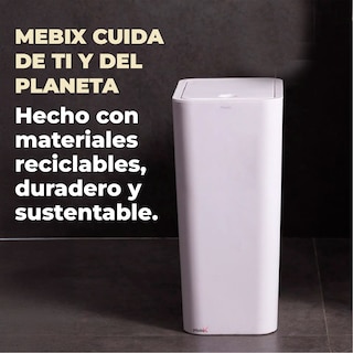 Foto 3 | Foto 3 | Set De 3 Cubos Para Basura Con Tapa Emergente Blancos